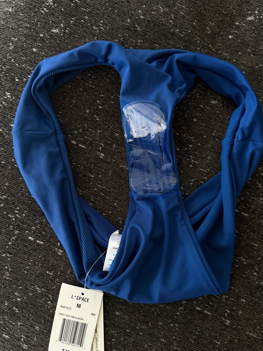 NWT L*Space Blue Ribbed Bikini Bottom - Picture 3 of 3